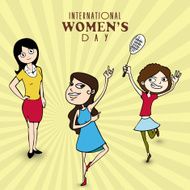 International Women&#039;s Day celebration with young girls