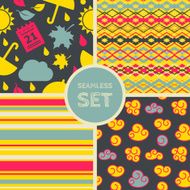 Vector set of four seamless background N6
