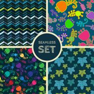 Vector set of four seamless background N7