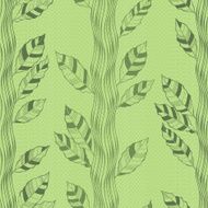 Seamless pattern with abstract trees Hand-drawn floral monochrome background