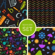 Vector set of four seamless background N9