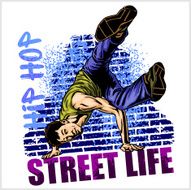 Hip hop dancer on grunge background N2