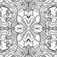 Vector Seamless Monochrome Abstract Pattern N16