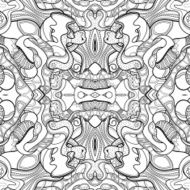 Vector Seamless Monochrome Abstract Pattern N17