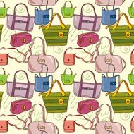 Seamless texture with yellow bags N2