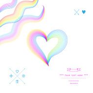 Multicolored heart in vector