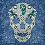 Denim background with skull