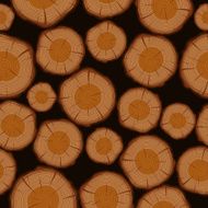 Wood log cuts seamless pattern background