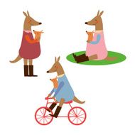 Kangaroo illustrations set