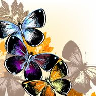 Vector background with butterflies