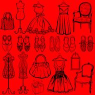 set of woman accessories