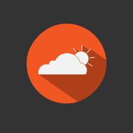 Vector abstract cloud icon Teal button