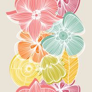 Cute floral seamless pattern in vintage colors