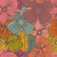 Cute floral seamless pattern in vintage colors Bright Seamless p N2