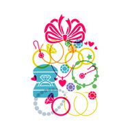 Gift box shaped jewelry composition