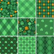 Set of St Patrick&#039;s Day Seamless Patterns