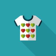 Valentine's Day clothes flat icon with long shadow eps10 N49