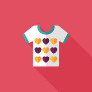 Valentine's Day clothes flat icon with long shadow eps10 N50