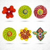 Set of flat front flowers face N4