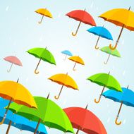 Vector colorful umbrellas fly Flat Design N2
