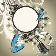 vector frame with fashion shoes