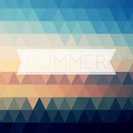 Vintage summer poster sun rope frame