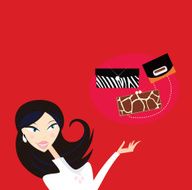 Sexy woman go shopping - what kind of hand bag?