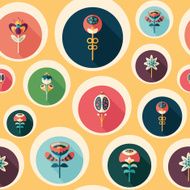 Seamless pattern with colorful flowers on yellow background