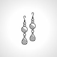 Black vector icon for earrings