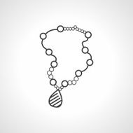 Black vector icon for necklace