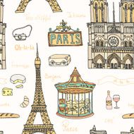 Perfect Paris seamless pattern with all symbols N2