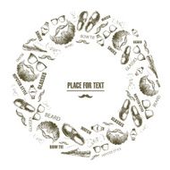 Round frame of stylish hipster things N2