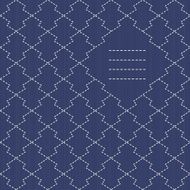 Text frame Traditional Japanese Embroidery Ornament Seamless vector pattern Sashiko