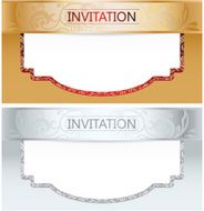 Elegant Royal Invitation Set Vector Illustration