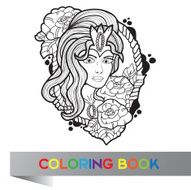 tattoo design of nice girl with long curly hair N2