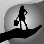 Vector silhouette of a woman N529