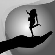 Vector silhouette of a woman N530