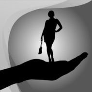 Vector silhouette of a woman N531
