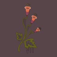 Musical flower with orange buds