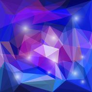 Abstract bright colored polygonal geometric triangular background with glaring lights N17