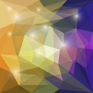 Abstract bright colored polygonal geometric triangular background with glaring lights N19