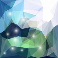 Abstract bright colored polygonal geometric triangular background with glaring lights N20