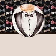Fashion background with bow tie gentleman