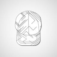 Abstract illustration on peaked cap N57