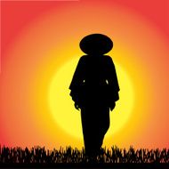 Vector silhouette of Chinese