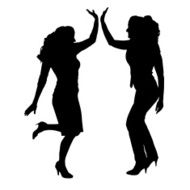 Vector silhouettes of woman N44