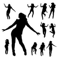 Vector silhouettes of woman N45