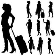 Vector silhouettes of woman N46