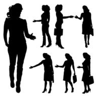 Vector silhouettes of woman N47