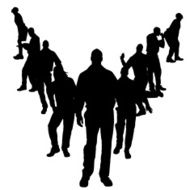 Vector silhouettes of gay N9